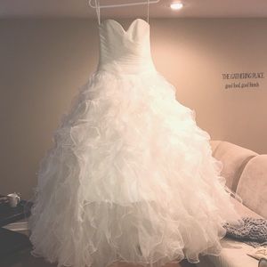 White wedding dress. It’s just like a princess wedding dress